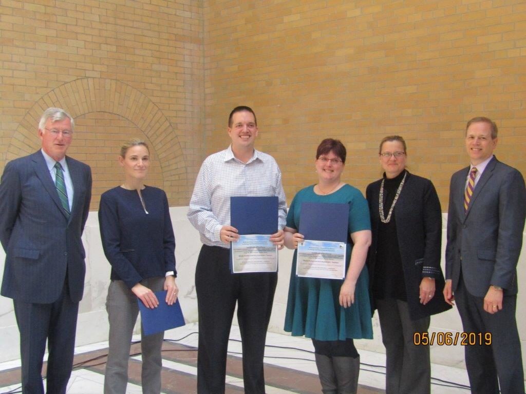 BPS teachers Nicole Ruttan (Umana Academy K-8) and Kris Grymonpre (McCormack Middle School) were awarded the 2019 Massachusetts Secretary's Award for Excellence in Energy & Environmental Education for their “Stormwater Management Curriculum integration pilot program”, using the Irving Middle School's green stormwater infrastructure to teach the BPS GSI curriculum. Congratulations, Nicole and Kris!